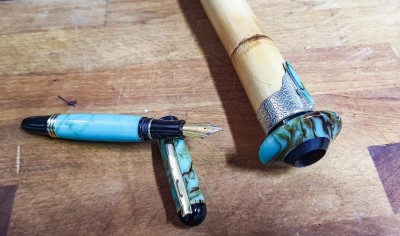 Kehribara Manda Boynuzu Kakma Başpare Turkuaz