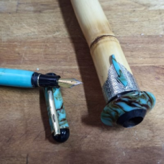 Kehribara Manda Boynuzu Kakma Başpare Turkuaz